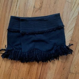 Isabel Marant Natacha Black Fringe Wrap Skirt sz36